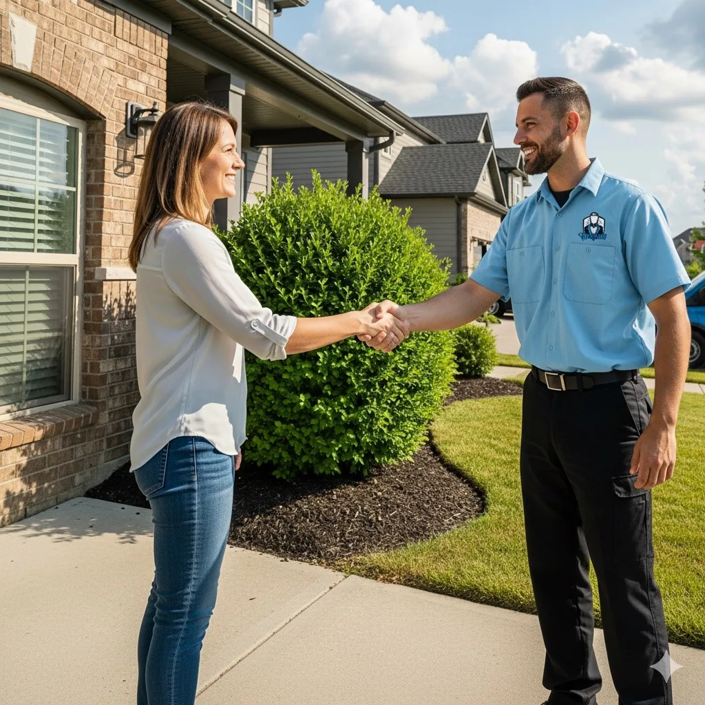 Dallas Window Butler representative shaking a homeowner's hand before an in-home consultation